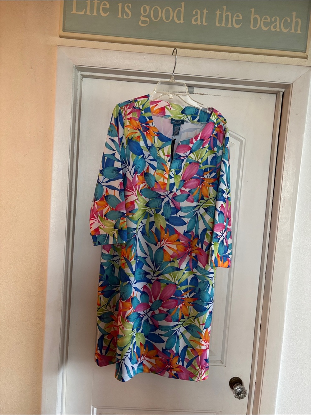 Caribbean Joe Multicolor Floral Midi Dress